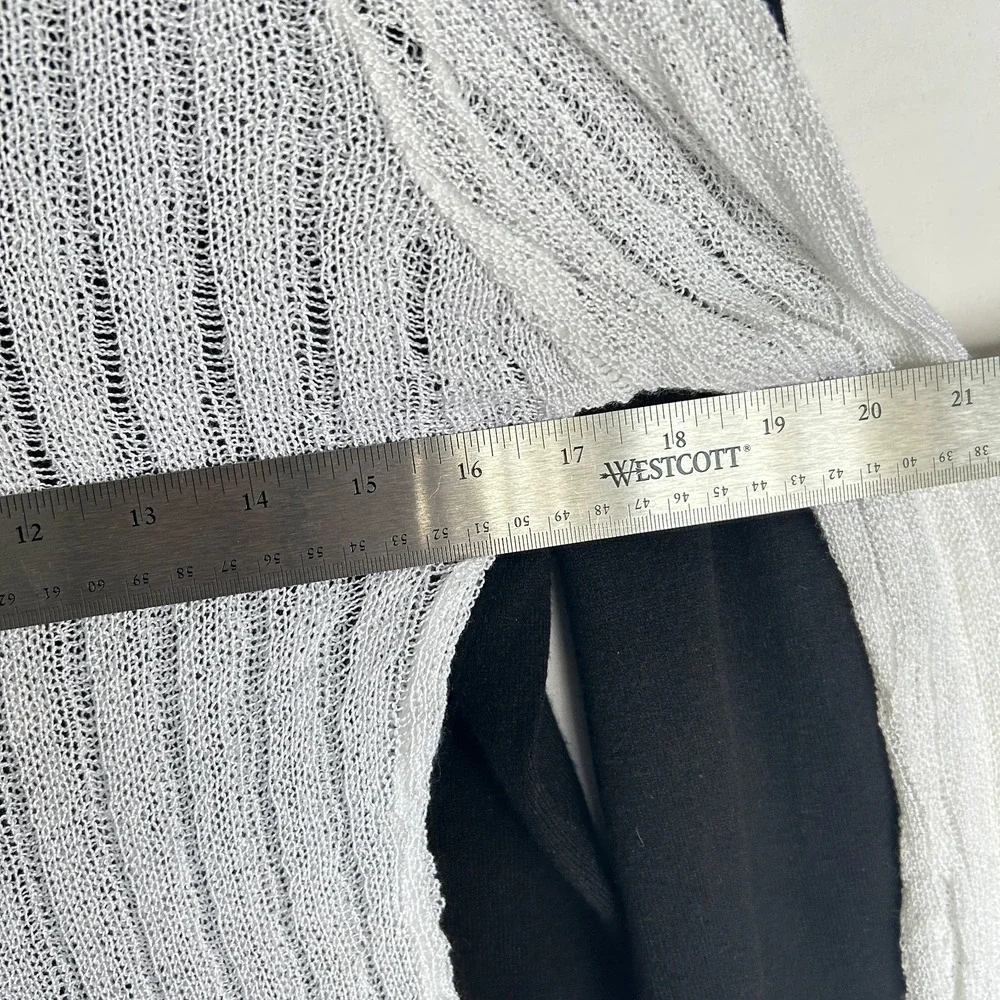 Pretty Little Thing Mesh Ribbed Knit Sheer Y2k Stretchy Sweater Womens XL NWT - Picture 9 of 11